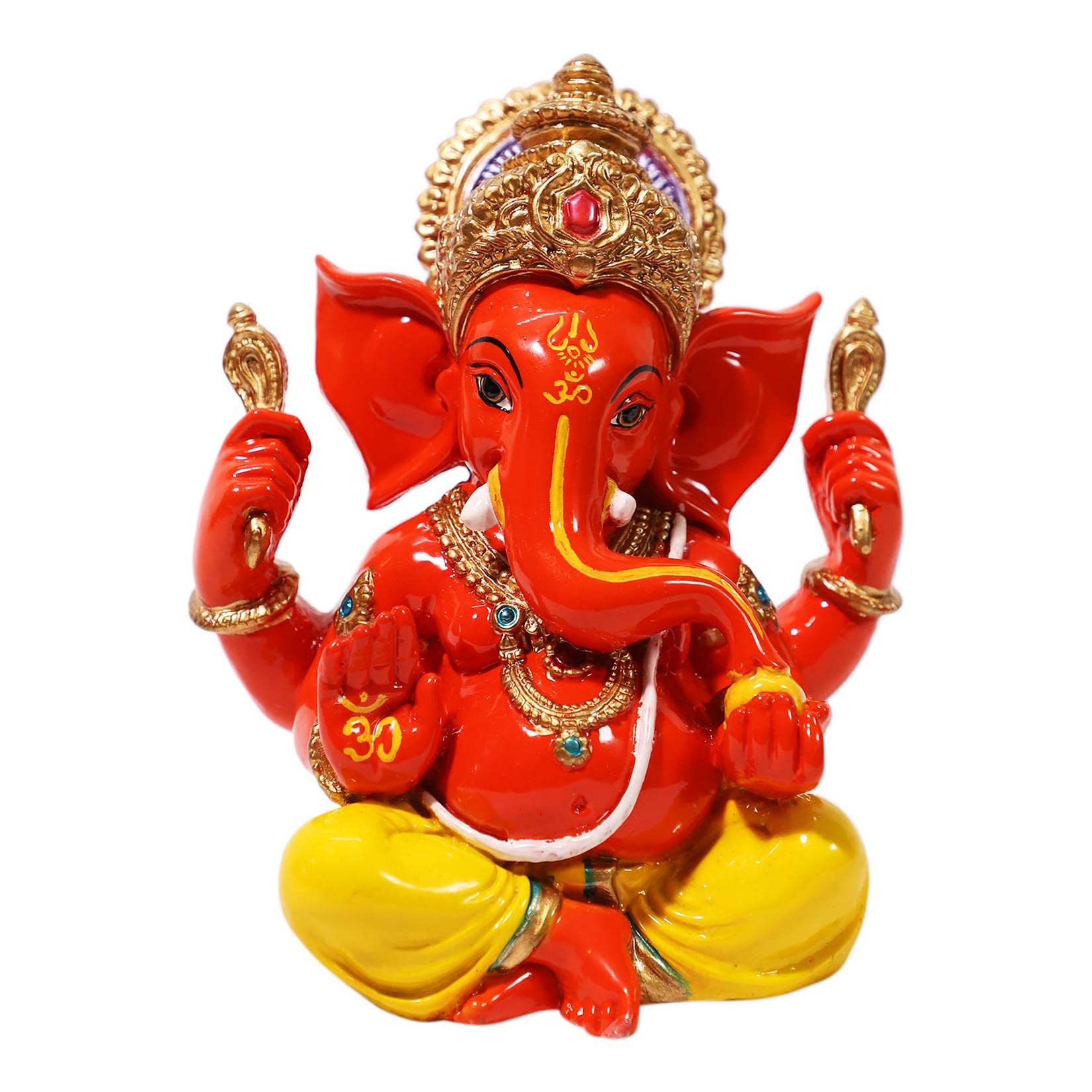 Sn Handicrafts God Ganesh/Ganpati/Lord Ganesha Idol - Statue Gift Item Showpiece With Wooden Mini Temple Natural Stones Lotus Te